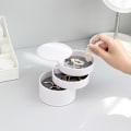 Miniatyrbild 4 av 8: Smyckesorganisatorfodral 360 grader runt roterande fodral Vit