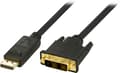 DisplayPort to DVI cable, 20-pin male - male, 1m, black