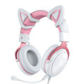 Miniatyrbild 1 av 6: ONIKUMA X10 Vit/Rosa/Cat Ears Gaming Hörlurar