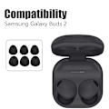 Miniatyrbild 5 av 5: Öronkuddar för Samsung Galaxy Buds 2 in-ear hörlurar 3,8 mm 3 par Svart