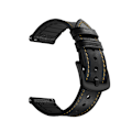 Miniatyrbillede 5 af 6: Silikone- og læderrem til Galaxy Watch 3/5 Sort 20 mm