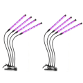 Pikkukuva 1 / 5: Kasvivalo / kasvien valaistus, 4 LED -loistelamppua 2-pakkaus