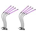 Plantelampe/plantebelysning med 4 fleksible LED-lysstofrør 2-pack