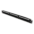 Miniatyrbild 1 av 3: 19" patch panel, 24xRJ45, Cat6a, UTP, 10Gbps, black