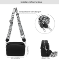 Miniatyrbillede 2 af 5: INF Crossbody taske skulderrem taske PU læder Sort