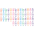Miniatyrbillede 1 af 4: QT005 Piano Key Stickers - Farverige Keyboard Decals