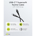 Miniatyrbillede 3 af 11: USB-C™ superblødt tekstilkabel med metalstik, 1 m, sort
