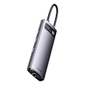 Miniatyrbild 6 av 11: Hub 7in1 Baseus Metal Gleam Series, USB-C till 3x USB 3.0 + 2x HDMI + USB-C PD + Ethernet RJ45