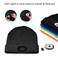 Pikkukuva 4 / 10: LED-pipo Bluetooth-kuulokkeilla - Yksi valo Musta