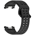 Miniatyrbillede 3 af 4: Silikoneurrem med dobbeltspænde til Samsung Galaxy Watch 7-4 Sort