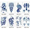 Miniatyrbild 7 av 8: Tillfällig tatueringsdekal, blå blommig design 8