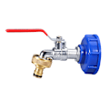 Miniatyrbild 3 av 5: INF Kran med kranadapter till IBC tank 3/4 tums legeringskran