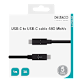 Miniatyrbild 2 av 3: USB 2.0 cable, Type C - Type C, 1m, black