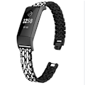 Pikkukuva 2 / 5: Fitbit Charge 3/4 metallinen rannekoru strassilla Musta/Crystal