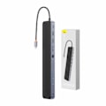 Pikkukuva 1 / 11: Hub 12w1 Baseus EliteJoy Gen2 -sarjan USB-C do 2xHDMI+ 3xUSB 3.0+ PD+ DP+ SD/TF+ RJ45+Type-C+ 3,5 mm (tummanharmaa)