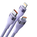 Miniatyrbild 3 av 7: 3-i-1 USB-kabel Baseus Flash Series 2, USB-C + micro USB + Lightning, 100W, 1,2m (lila)