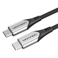 Miniatyrbillede 4 af 5: Vention TAAHF USB-C til USB-C 60W 1m USB-kabel (grå)