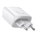 Miniatyrbild 5 av 8: Ładowarka sieciowa Baseus kompakt snabbladdare, 2xUSB, USB-C, PD, 3A, 30W (biła)