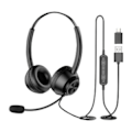 Miniatyrbillede 1 af 3: Kablet headset med mikrofon New Bee H368