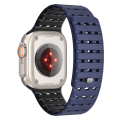 Miniatyrbild 1 av 7: Andningsbar magnetrem för Apple Watch Series 1-9 generationer 42/44/45 mm Mörkblå