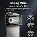 Miniatyrbillede 9 af 11: 3-i-1 clip-on telefonmikroskoplinse med LED-lys