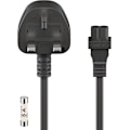 Miniatyrbild 4 av 4: Kabel för nätanslutning i Storbritannien, 1,5 m, svart