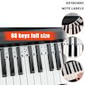 Miniatyrbillede 2 af 7: INF Aftagelige klaver- og keyboardetiketter 88 tangenter Hvid