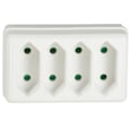 Miniatyrbild 2 av 4: Grenuttag med 4st Euro-uttag Vit