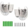 Fästen för Garderobsstång i Rostfritt Stål, 2-pack Silver M Silver M
