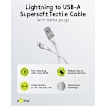 Pikkukuva 3 / 11: Lightning-USB-Superpehmeä tekstiilikaapeli metalliliittimillä, 3 m, valkoinen