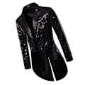 Miniatyrbillede 3 af 4: Herre Pailletter Smokingjakke, Scene Performance Blazer Sort L