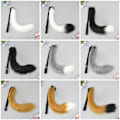 Miniatyrbillede 4 af 4: Fox Tail Plys, Cuddly Fox Tail Cosplay tilbehør Sort hvid