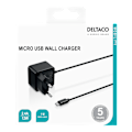 Miniatyrbild 4 av 5: USB wall charger, fixed Micro USB cable, 1 m, black
