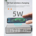 Miniatyrbillede 8 af 11: INF Digitalt LED vækkeur med trådløs oplader/termometer Sølv