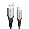 Pikkukuva 1 / 6: USB 2.0 A–USB-C 3A kaapeli 0,5 m tuuletus CODHD harmaa