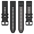 Miniatyrbillede 2 af 4: Sort silikone urrem til Garmin Fenix 8/Enduro 3/Fenix E 22 mm