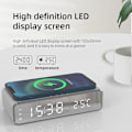 Miniatyrbillede 7 af 11: Digitalt LED vækkeur med trådløs oplader/termometer Sølv