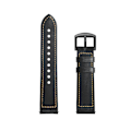 Miniatyrbillede 3 af 6: Silikone- og læderrem til Galaxy Watch 3/5 Sort 22 mm