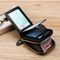 Miniatyrbillede 5 af 6: RFID-blokerende læderpung til mænd Sort