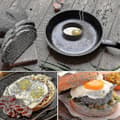Miniatyrbillede 5 af 5: Æggering i rustfrit stål, 4 stk. non-stick æggeringe med foldehåndtag, 7,5