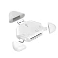 Miniatyrbild 1 av 5: Minneskortläsare med triangulär magnetisk lock Typ-C USB-port Stöd TF/SD för PC Bärbar dator Smart telefon White