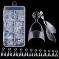 Extra Short Nail Tips, 240 Pcs Clear Square Almond Tapered Half Cover False Nails with Box