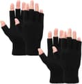 Two-pack Fingerless Thermal Gloves - Thickened Knitted Touchscreen Elastic Mittens for Winter, Unisex.