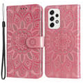 Compatible with Samsung Galaxy A53 5G Sunflower Pattern Magnetic Closure Phone Case PU Leather Stand Flip Wallet Case with Wrist Strap