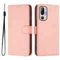 Miniatyrbild 2 av 4: Skin Feeling Solid Color Leather Phone Case with Lanyard For HTC U24 Pro