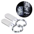 Two 1-meter mini LED light strings, battery operated, cool white light.