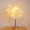 LED Feather Table Lamp with Remote Control, 3-Speed Timing / 3-Speed Brightness Adjustment (25% / 50% / ) / 3-Speed Mode Setting, Modern Nordic