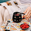 Miniatyrbild 5 av 5: Härlig keramisk kaffekopp med lock och vacker rostfri sked, 400 ml kaffemjölk tekopp.