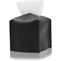 Miniatyrbild 1 av 5: Läder Square Tissues Box Hållare Square Cube Svart