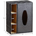 Miniatyrbild 2 av 5: Läder TissueBox Cover rektangulär multifunktion, svart rutnät